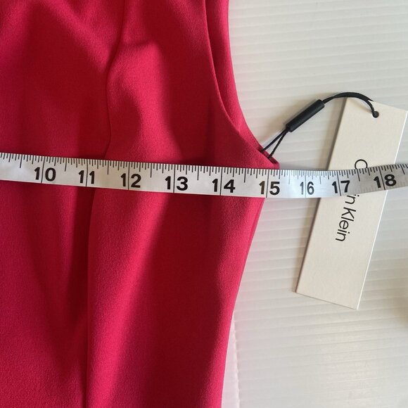 CALVIN KLEIN BOW TIE SHEATH DRESS HOT PINK SIZE 6 NWT OFFICE DATE NIGHT PARTY - Picture 9 of 13